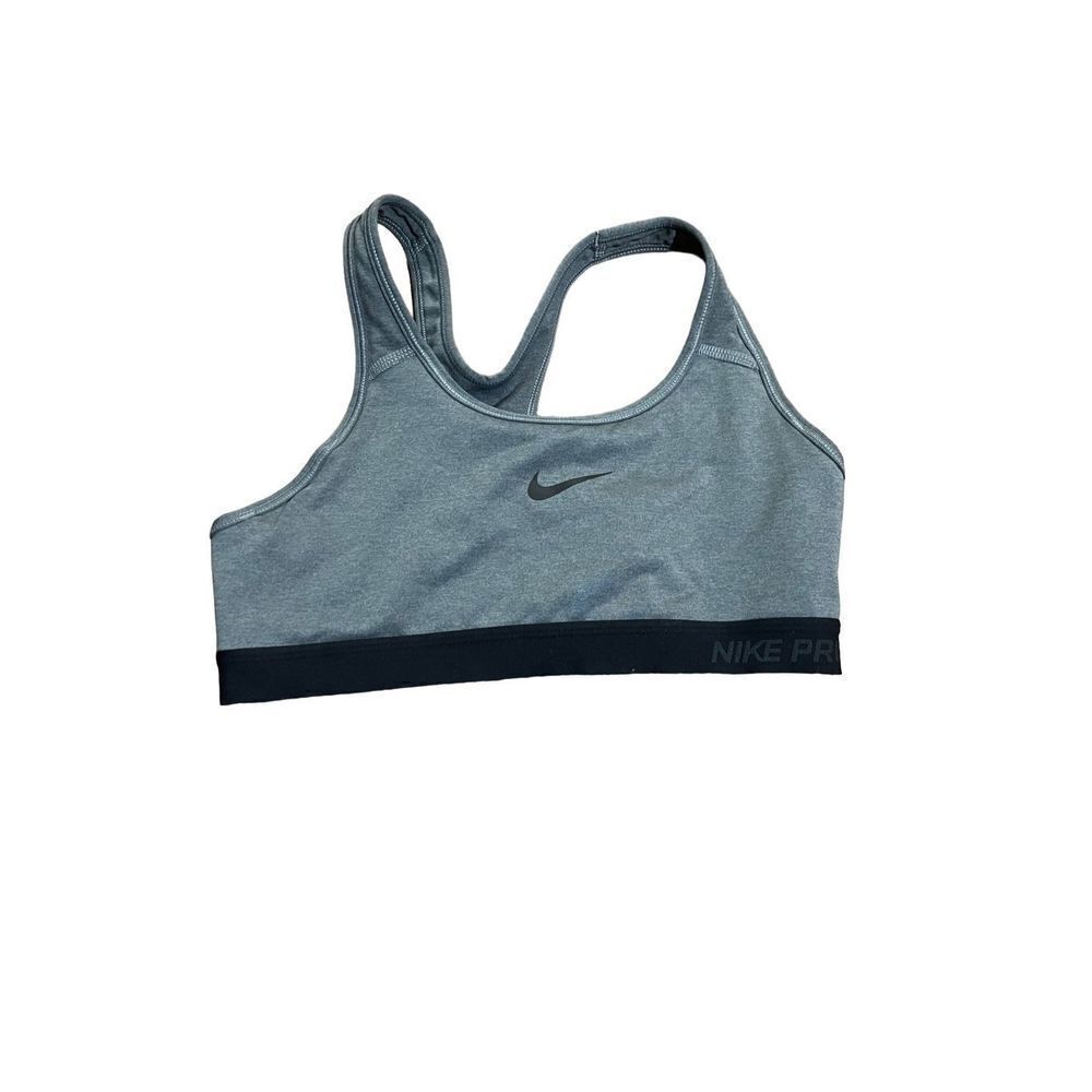 Nike Womens ProĀ Classic Sports BraāCarbonāHeather/Blackāmediumā